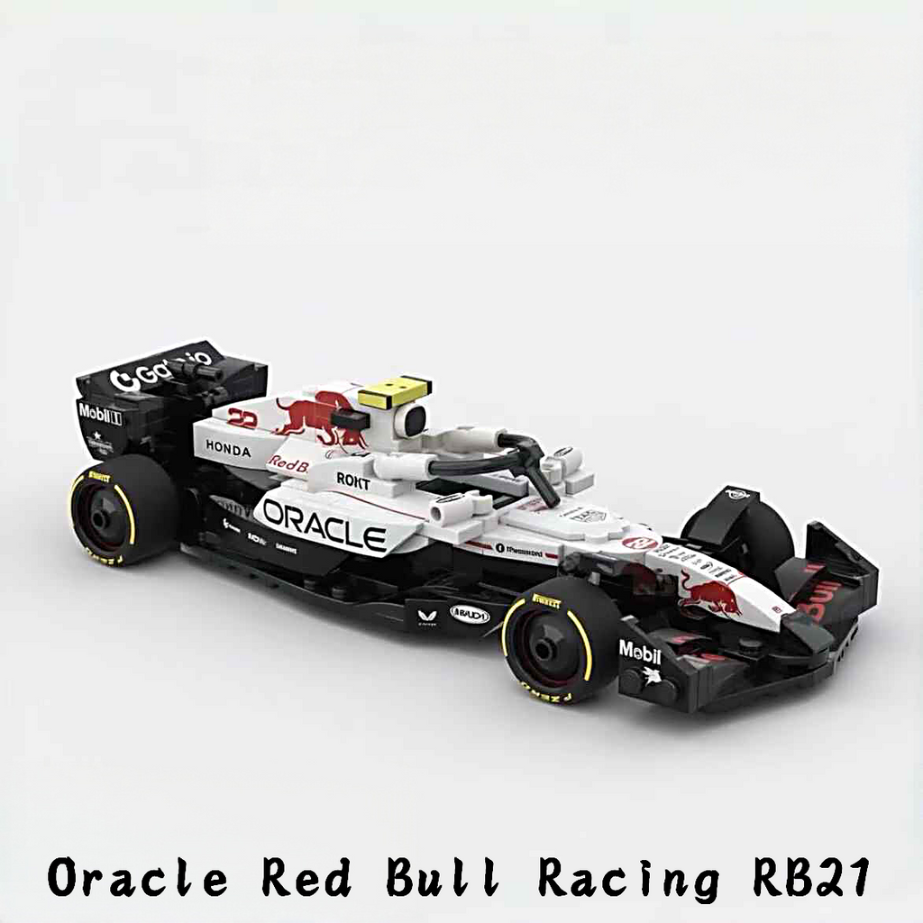 Oracle Red Bull Racing RB21 F1 Car | Includes a Complete Set of White Champion Stickers| 293PCS
