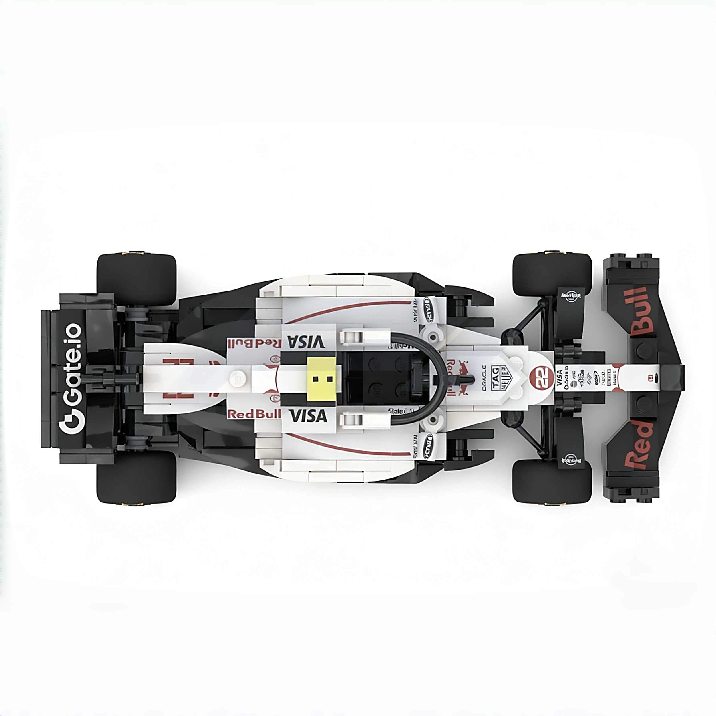 Oracle Red Bull Racing RB21 F1 Car | Includes a Complete Set of White Champion Stickers| 293PCS