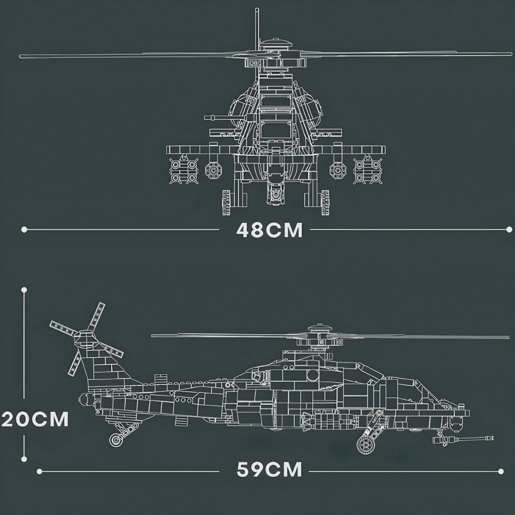 Z-10 Attack Helicopter 1368pcs