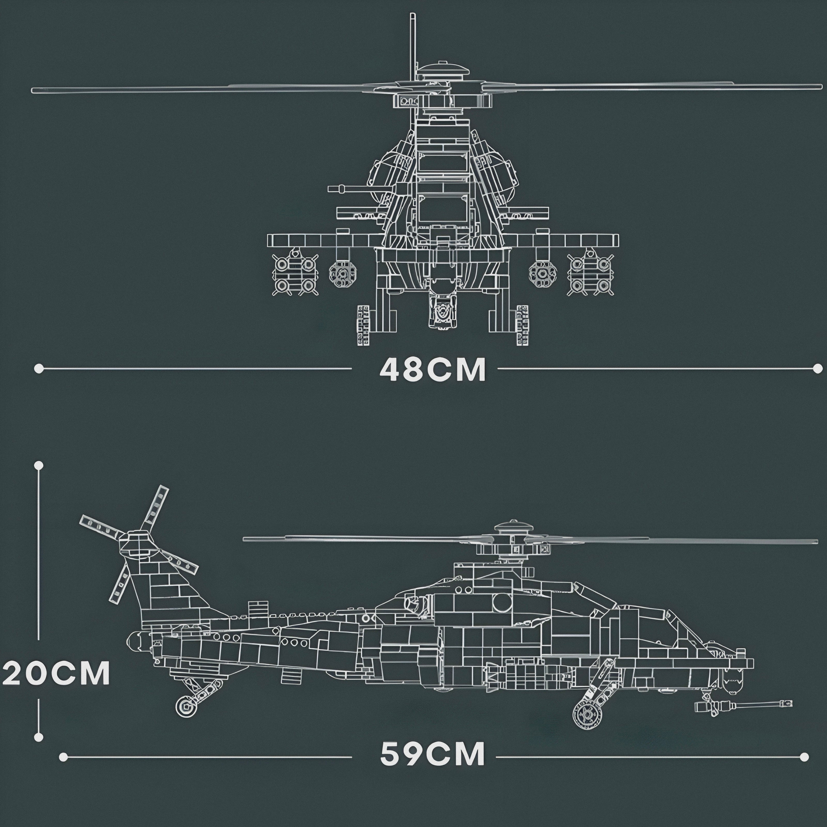 Z-10 Attack Helicopter 1368pcs