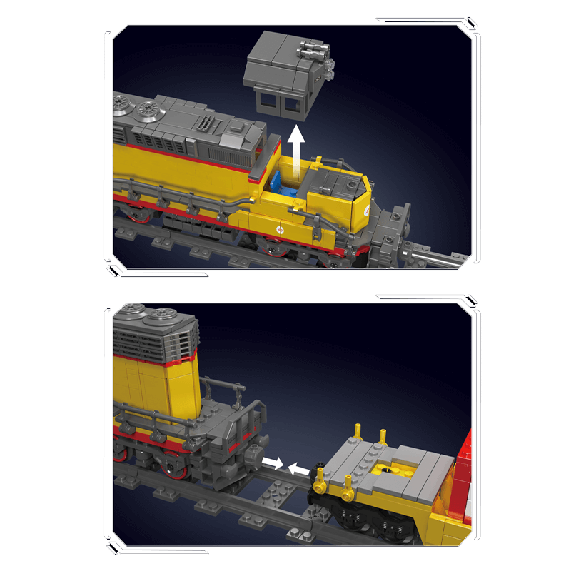 EMD GP40 Freight Train With Crane 1169pcs