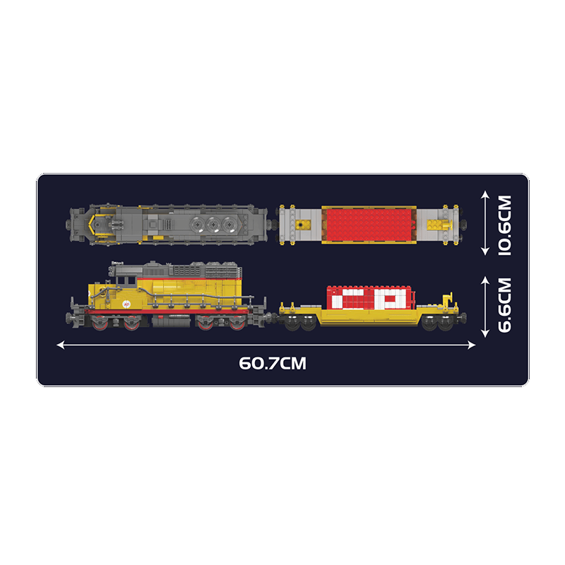 EMD GP40 Freight Train With Crane 1169pcs
