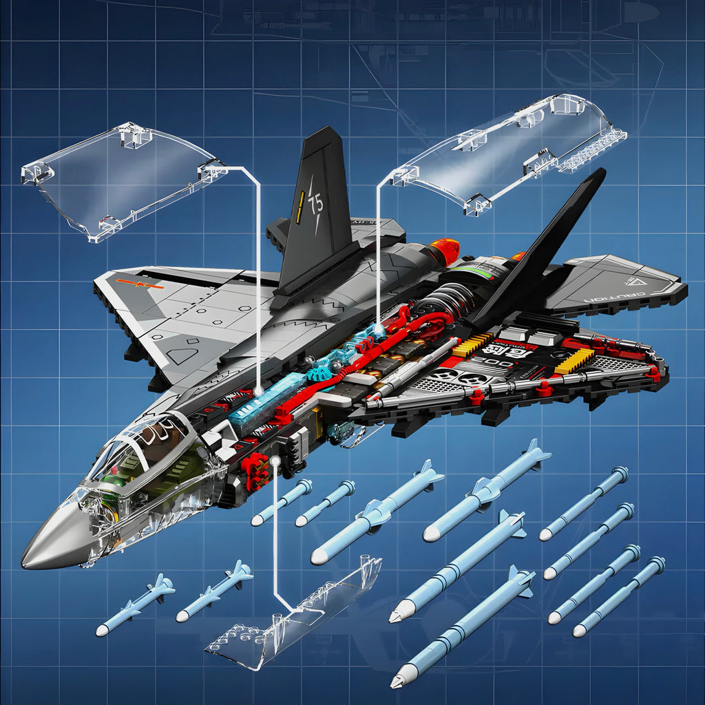 Transparent J-35 Fighter Jet 1324pcs