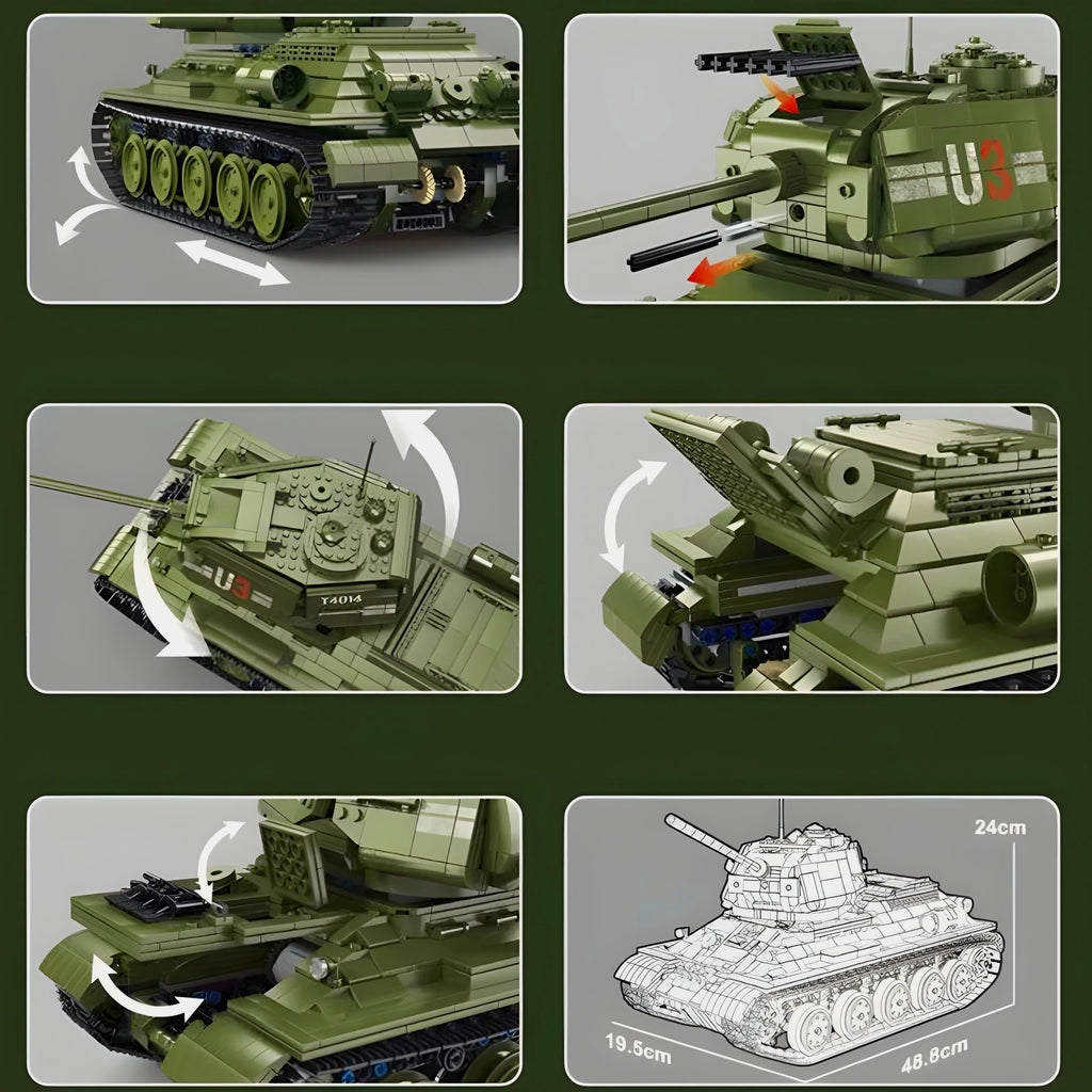Remote Controlled T34 Tank - 2052pcs