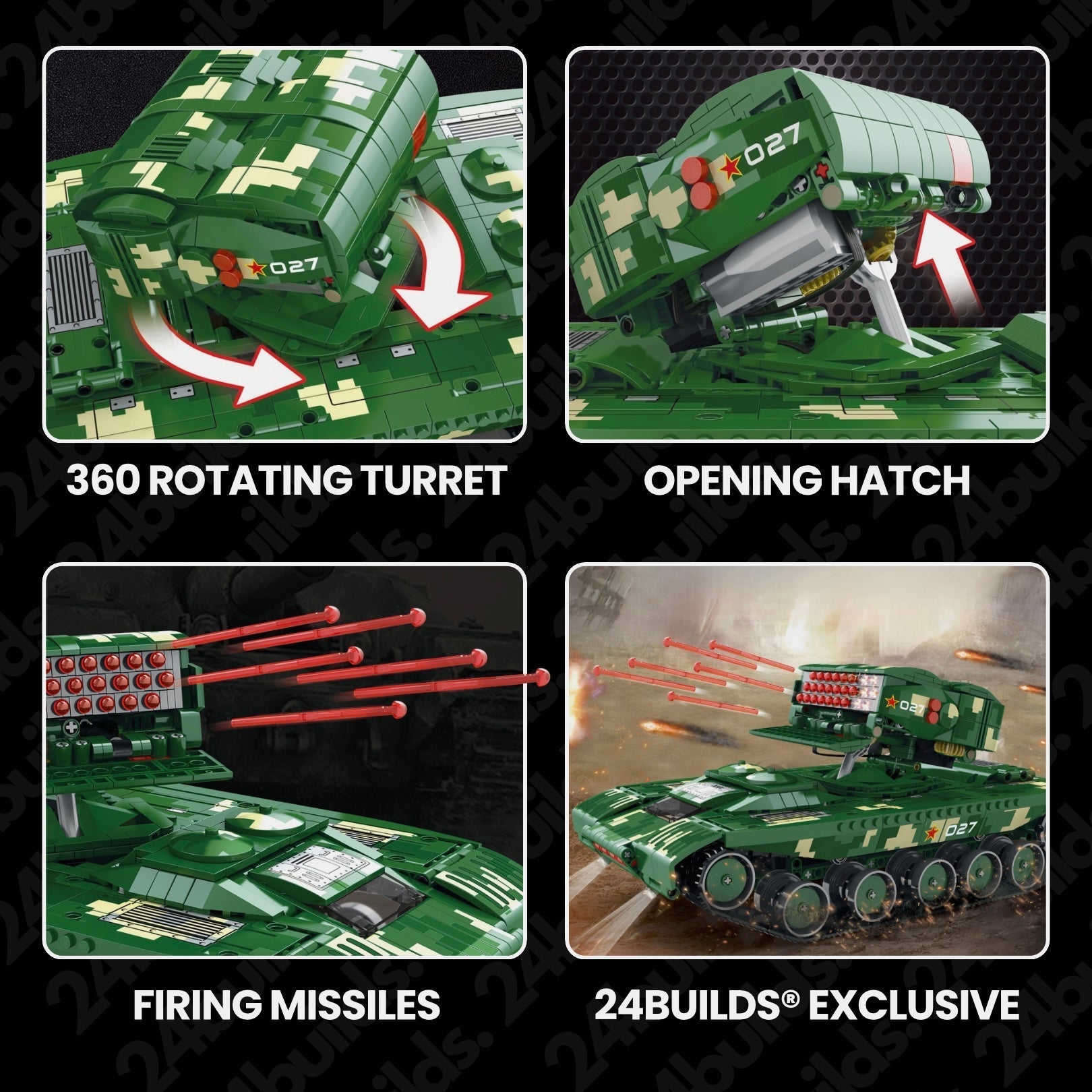 Remote Controlled Missile Tank 1488pcs