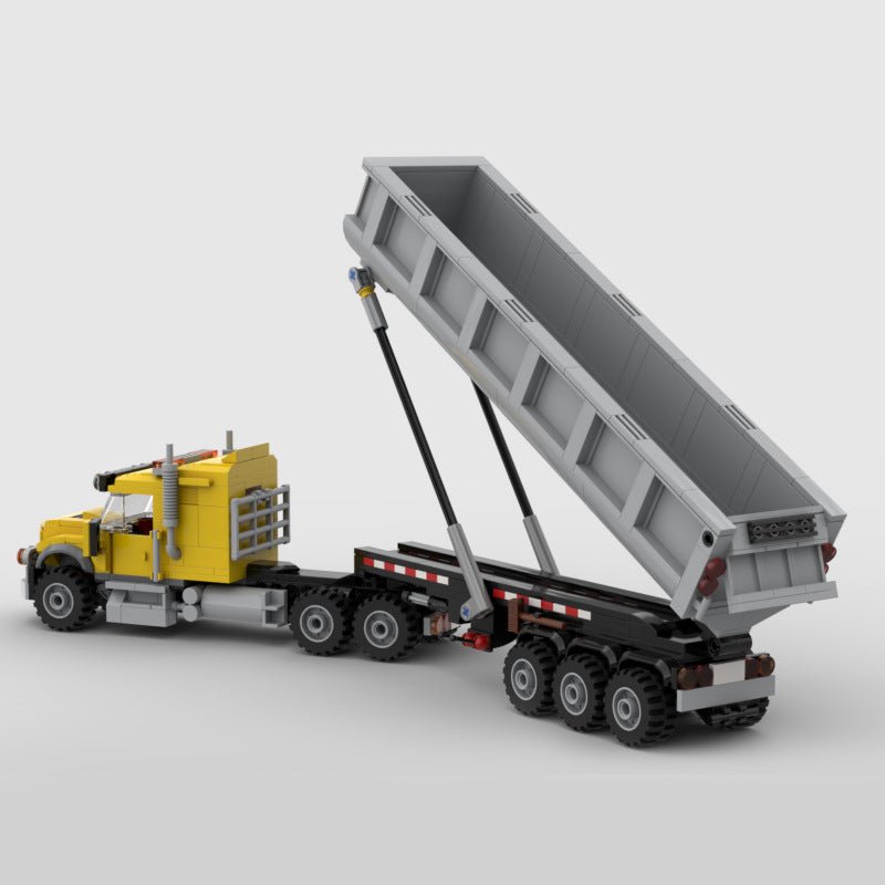 American Heavy Duty Dump Truck Mini Build Model | 520 pcs Earthmoving Giant - BLOCKPOINT