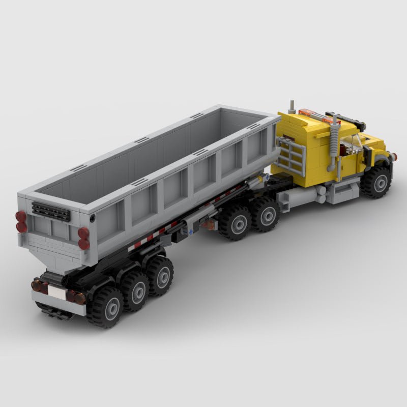 American Heavy Duty Dump Truck Mini Build Model | 520 pcs Earthmoving Giant - BLOCKPOINT