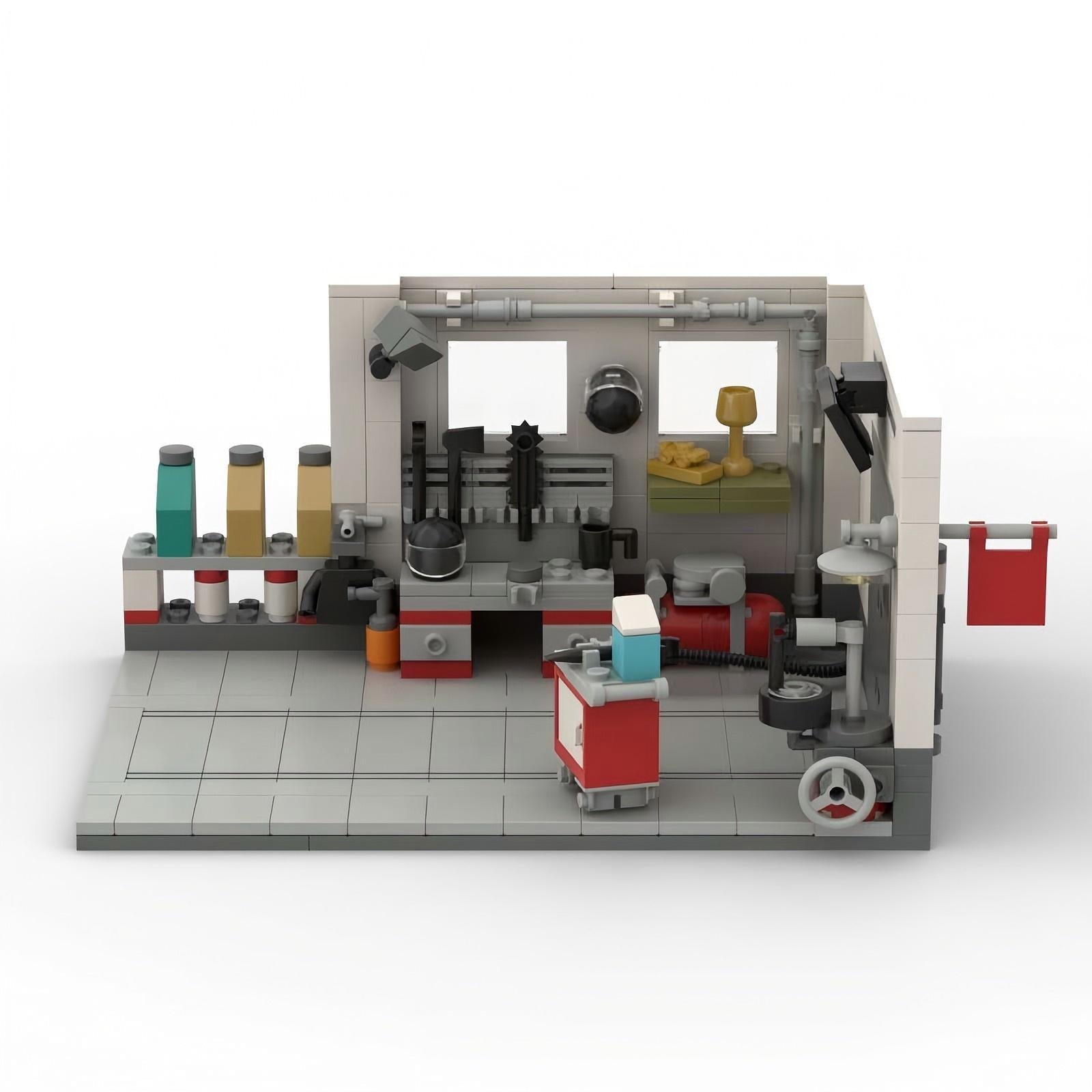 Classic Auto Workshop Mini Build Model | 341 pcs Mechanic's Diorama - BLOCKPOINT