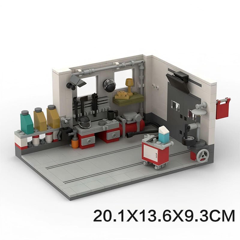 Classic Auto Workshop Mini Build Model | 341 pcs Mechanic's Diorama - BLOCKPOINT