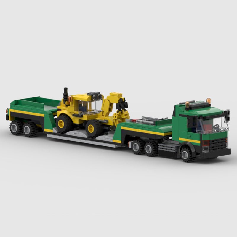 European Heavy Transport Truck Mini Build Model | 350 pcs Construction Hauler - BLOCKPOINT