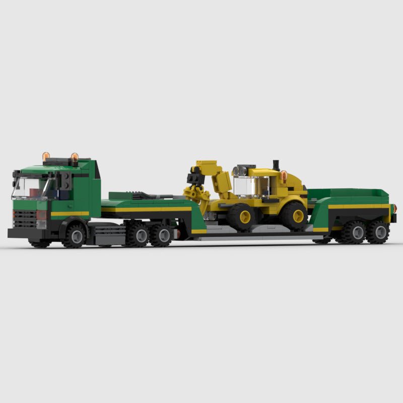 European Heavy Transport Truck Mini Build Model | 350 pcs Construction Hauler - BLOCKPOINT