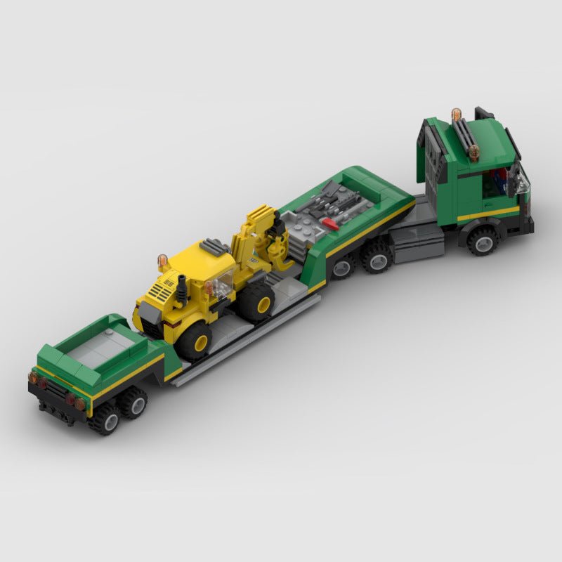 European Heavy Transport Truck Mini Build Model | 350 pcs Construction Hauler - BLOCKPOINT