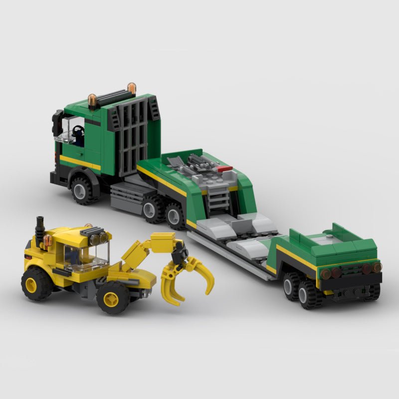 European Heavy Transport Truck Mini Build Model | 350 pcs Construction Hauler - BLOCKPOINT