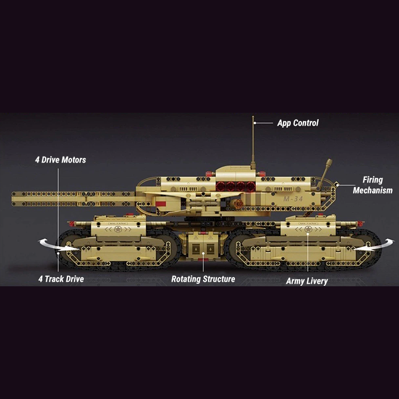 Remote Controlled 4-Track Army Tank – 3294 pcs