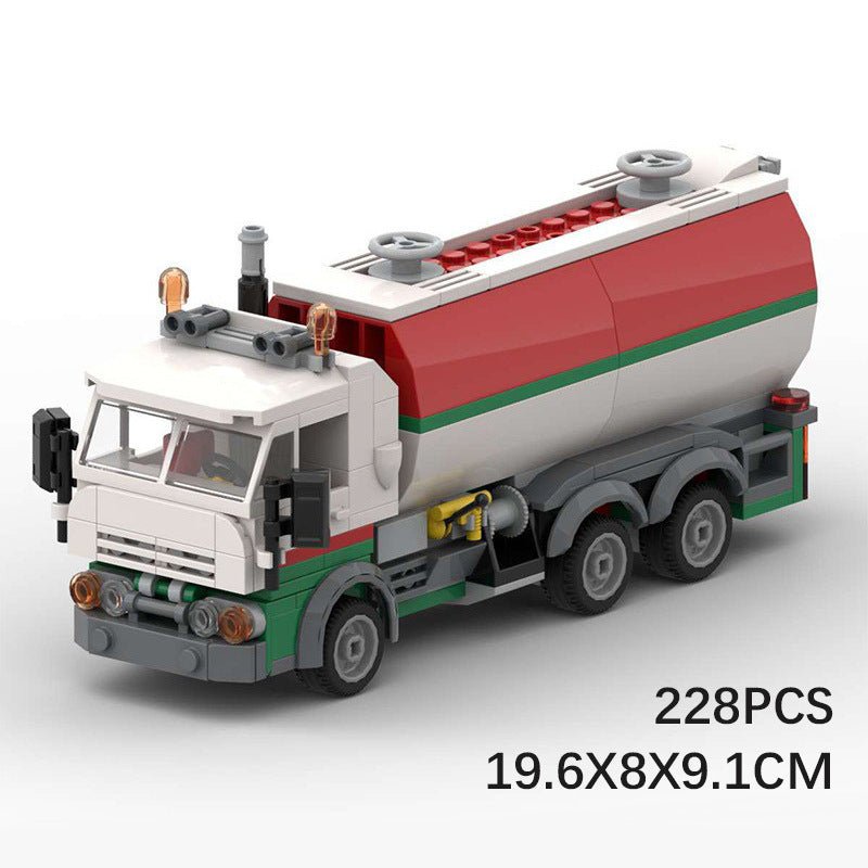 Vintage Oil Tanker Mini Build Model | 228 pcs Fuel Delivery Classic - BLOCKPOINT